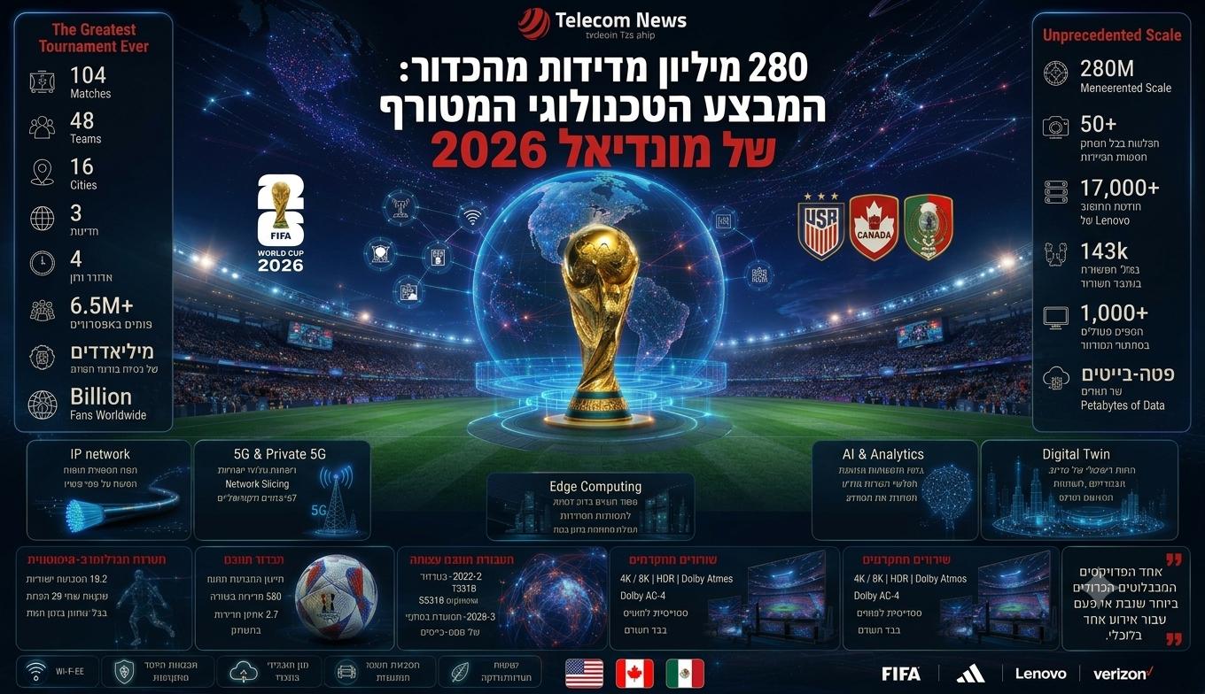 280 מיליון מדידות מהכדור: המבצע הטכנולוגי של מונדיאל 2026