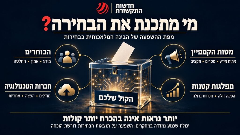 מי בוחר במי: הבינה המלאכותית נכנסת לקלפי ומשנה את כללי המשחק הפוליטי